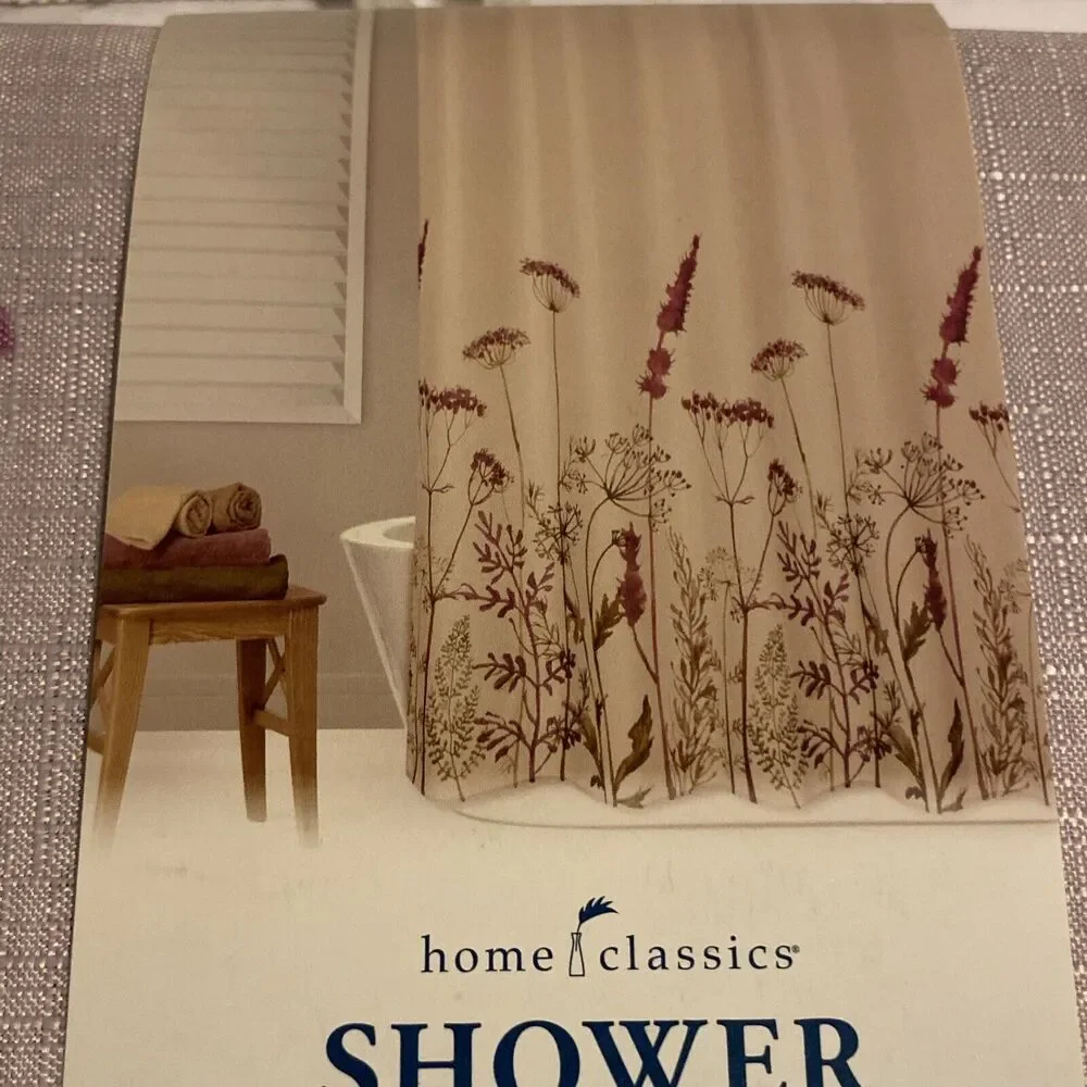 New Home Classics Botanical Beige Shower Curtain 70 x 72 Fabric Kohls Polyester